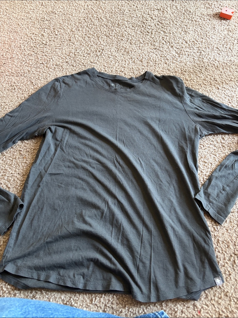 B73 FIGS XS Modal/Pima Cotton LS Undershirt, Charcoal Grey